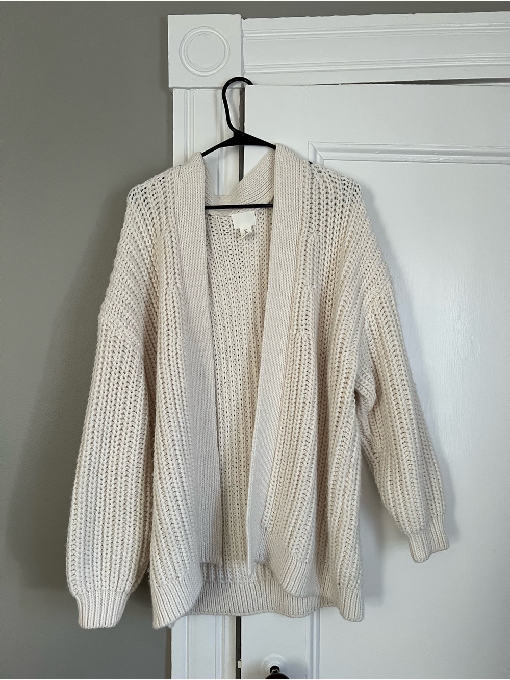 H&M Chunky Open-Front Knit Cardigan - Cream